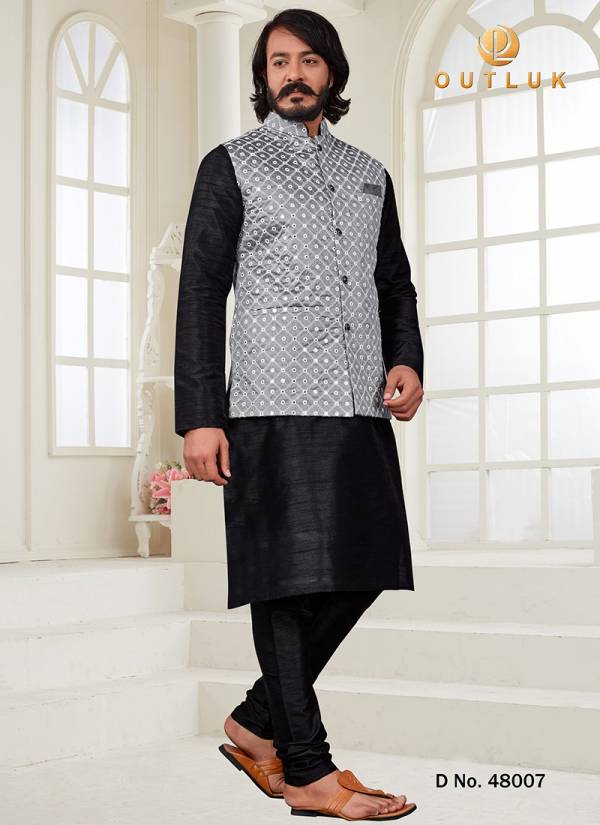 Outluk Vol 48 New Latest Party Wear Kurta Pajama With Jacket Mens Collection 48001